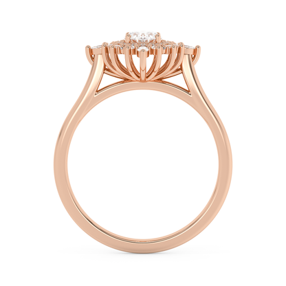 Emerald Solitaire Lab Grown Diamond Engagement Ring
