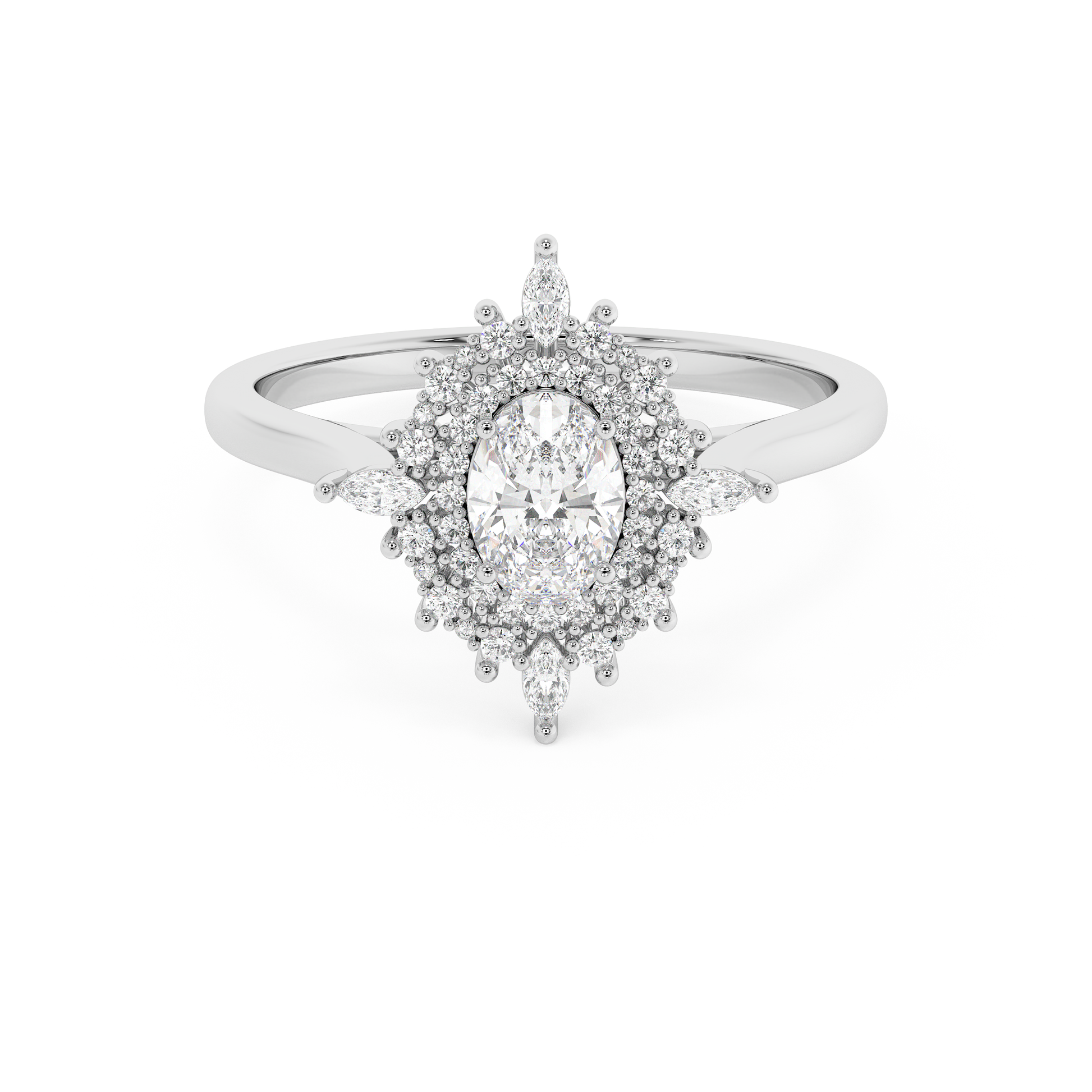 Emerald Solitaire Lab Grown Diamond Engagement Ring