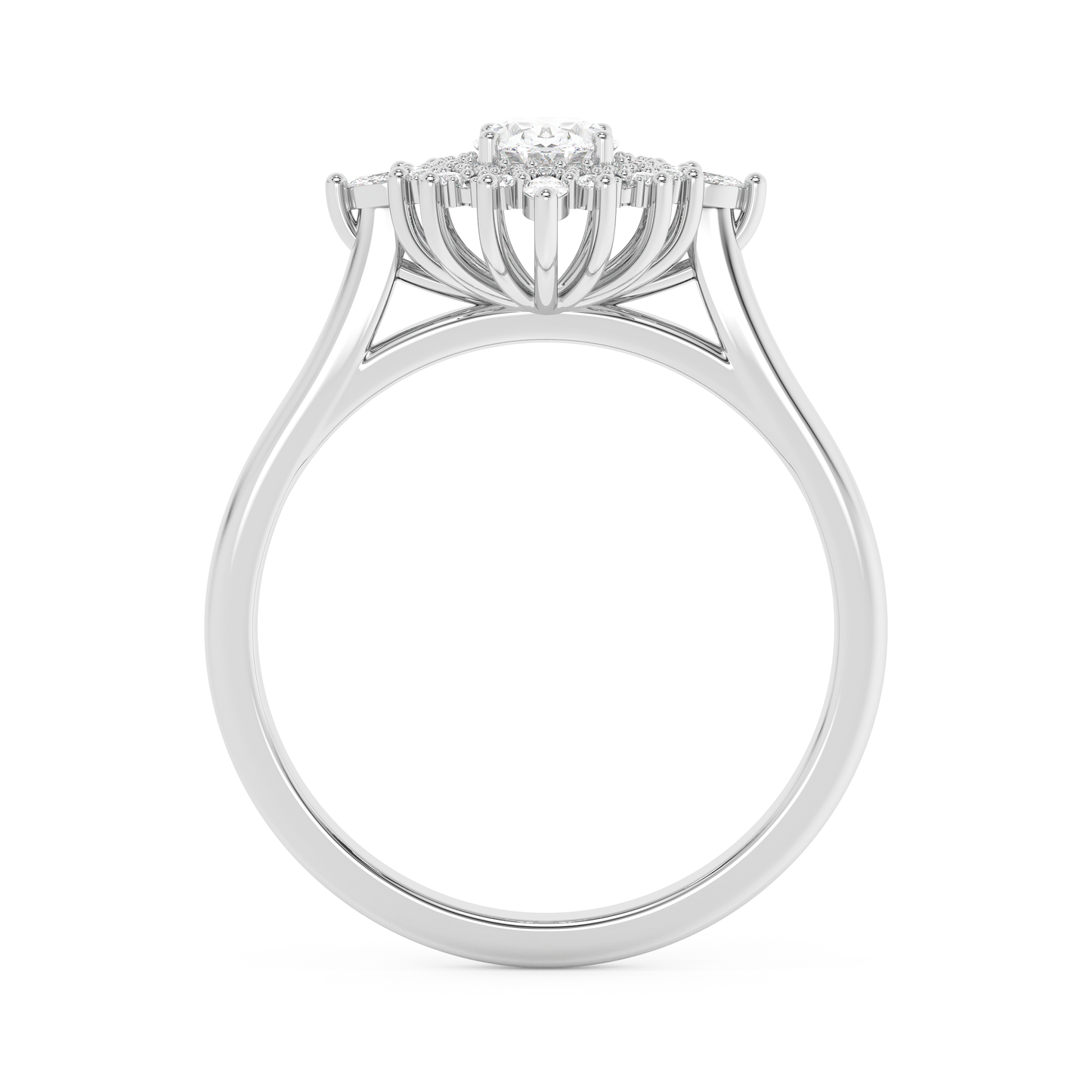 Emerald Solitaire Lab Grown Diamond Engagement Ring