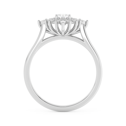 Emerald Solitaire Lab Grown Diamond Engagement Ring