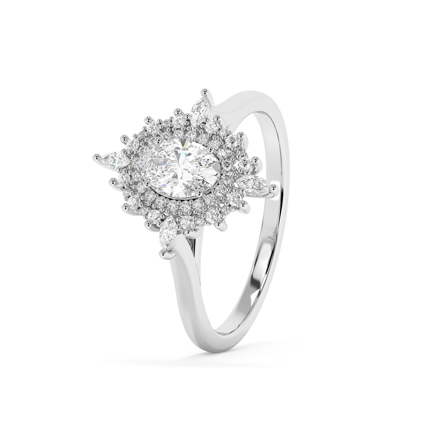 Emerald Solitaire Lab Grown Diamond Engagement Ring