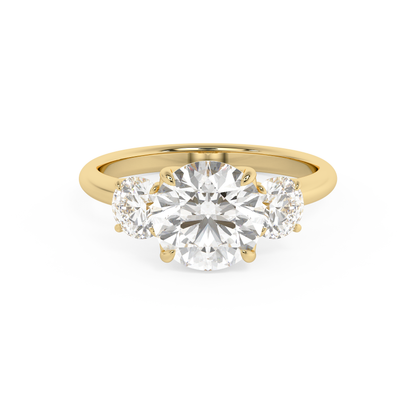 Emerald Solitaire Lab Grown Diamond Engagement Ring