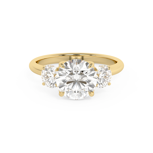 Emerald Solitaire Lab Grown Diamond Engagement Ring