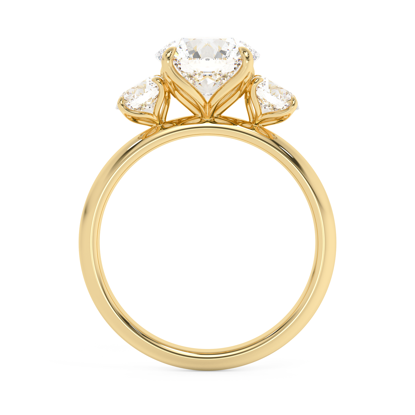 Emerald Solitaire Lab Grown Diamond Engagement Ring
