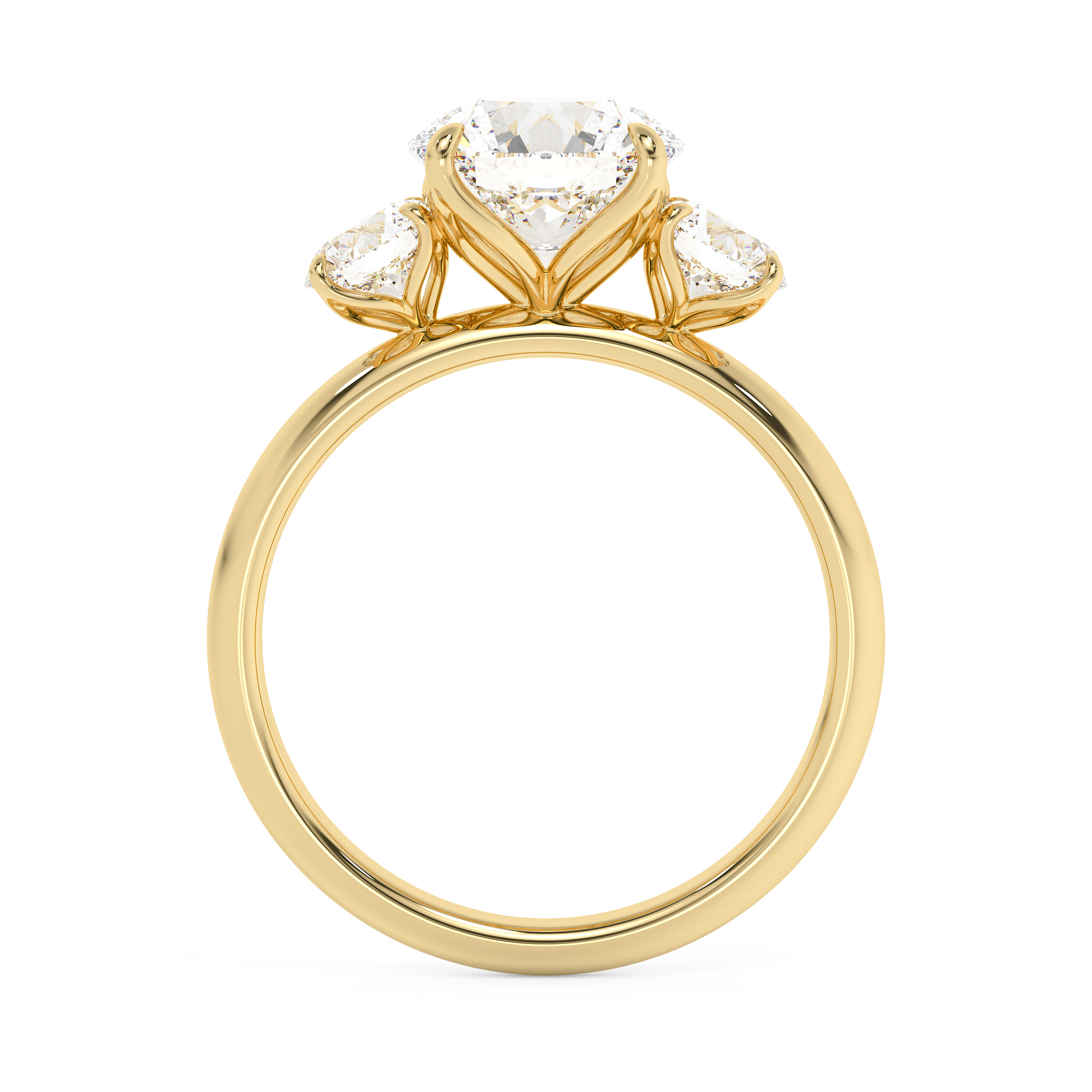 Emerald Solitaire Lab Grown Diamond Engagement Ring