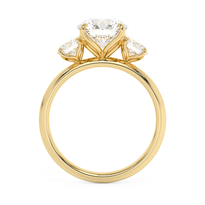 Emerald Solitaire Lab Grown Diamond Engagement Ring