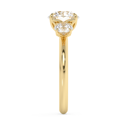 Emerald Solitaire Lab Grown Diamond Engagement Ring