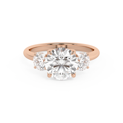 Emerald Solitaire Lab Grown Diamond Engagement Ring