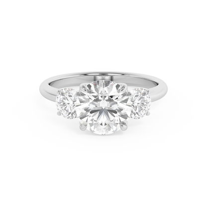 Emerald Solitaire Lab Grown Diamond Engagement Ring