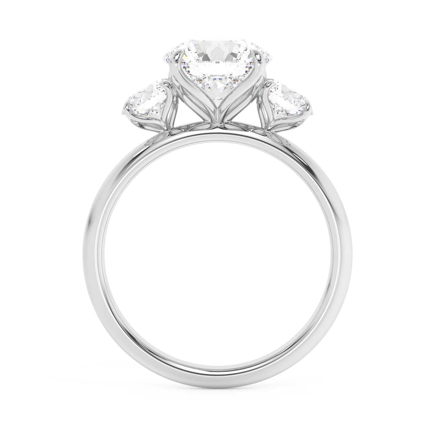 Emerald Solitaire Lab Grown Diamond Engagement Ring