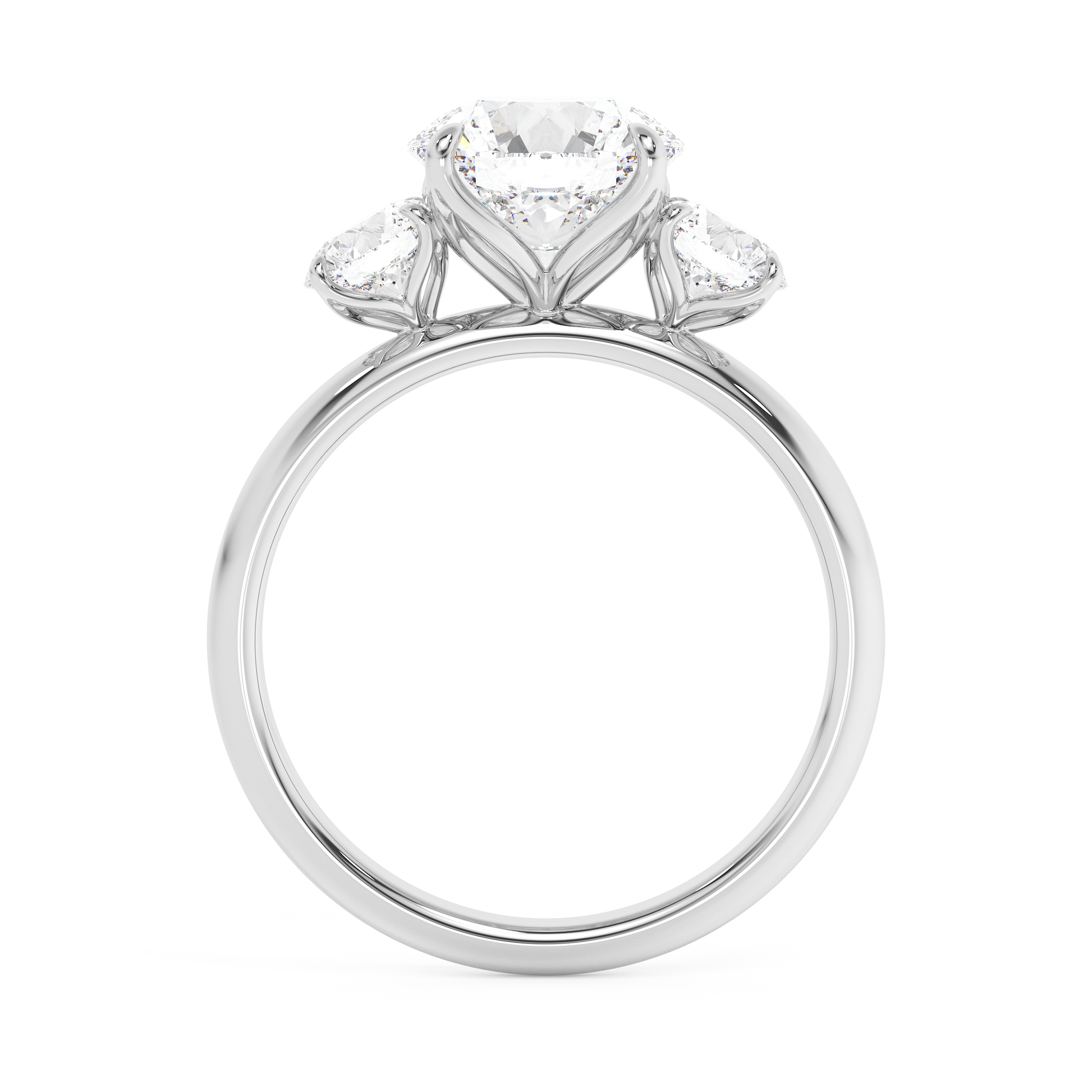 Emerald Solitaire Lab Grown Diamond Engagement Ring