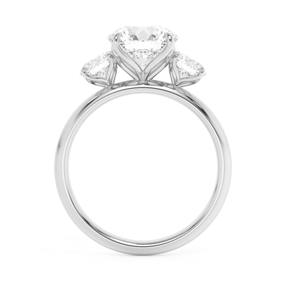 Emerald Solitaire Lab Grown Diamond Engagement Ring