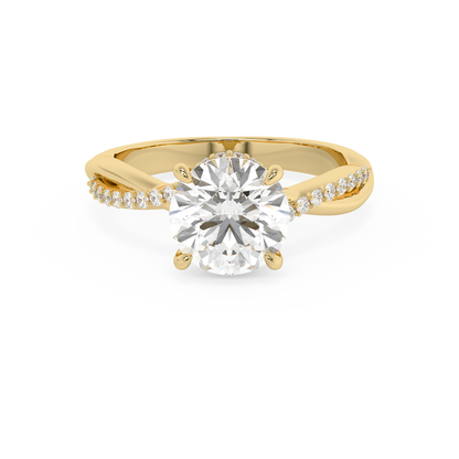 Emerald Solitaire Lab Grown Diamond Engagement Ring