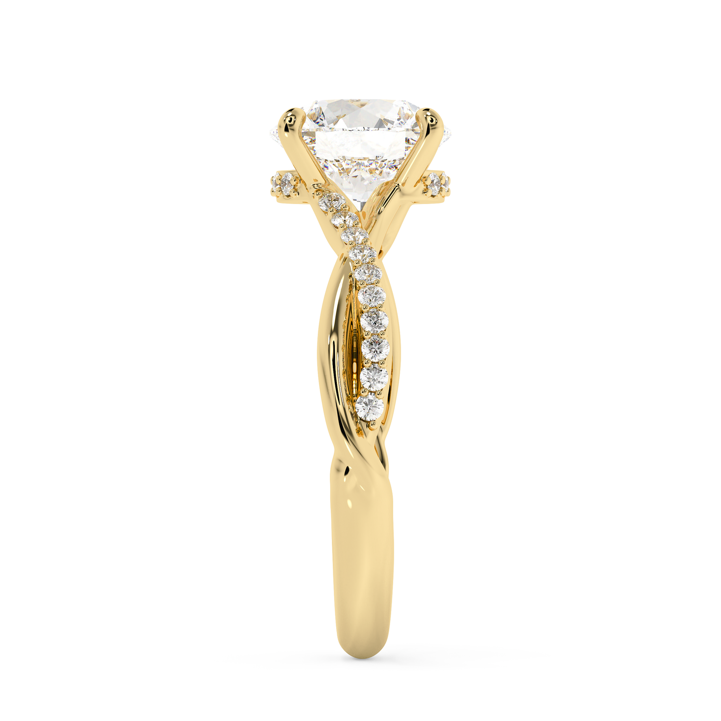 Emerald Solitaire Lab Grown Diamond Engagement Ring