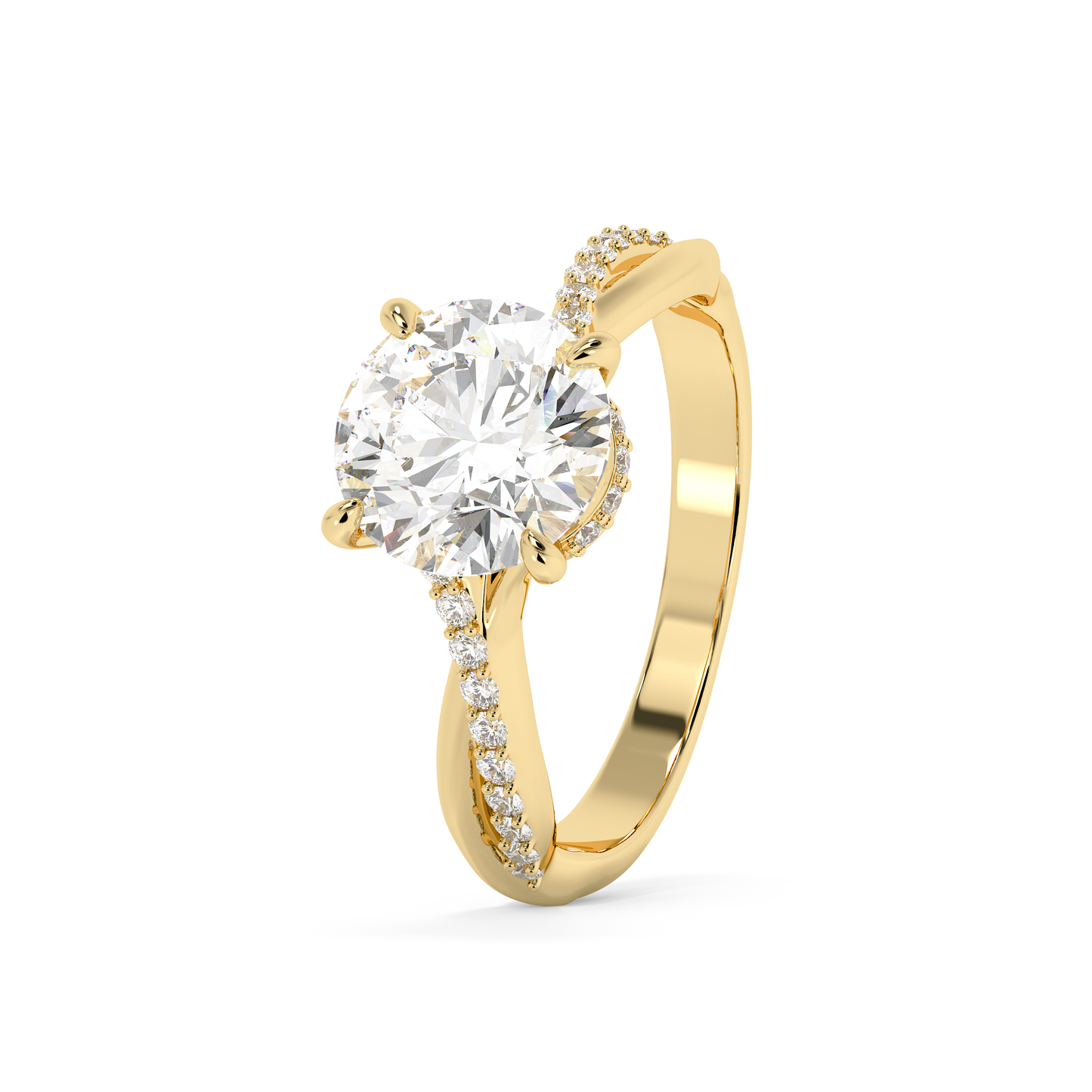 Emerald Solitaire Lab Grown Diamond Engagement Ring