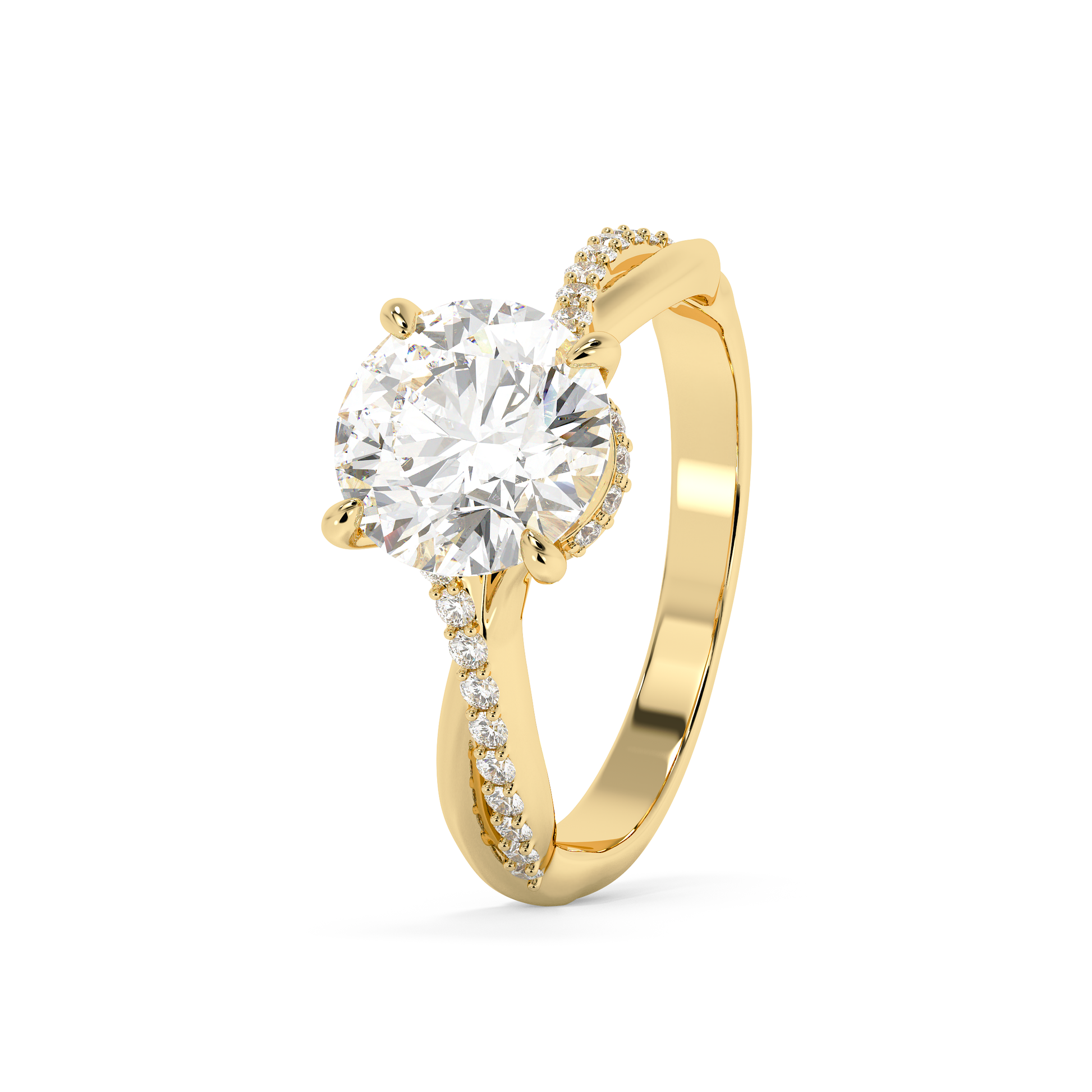 Emerald Solitaire Lab Grown Diamond Engagement Ring