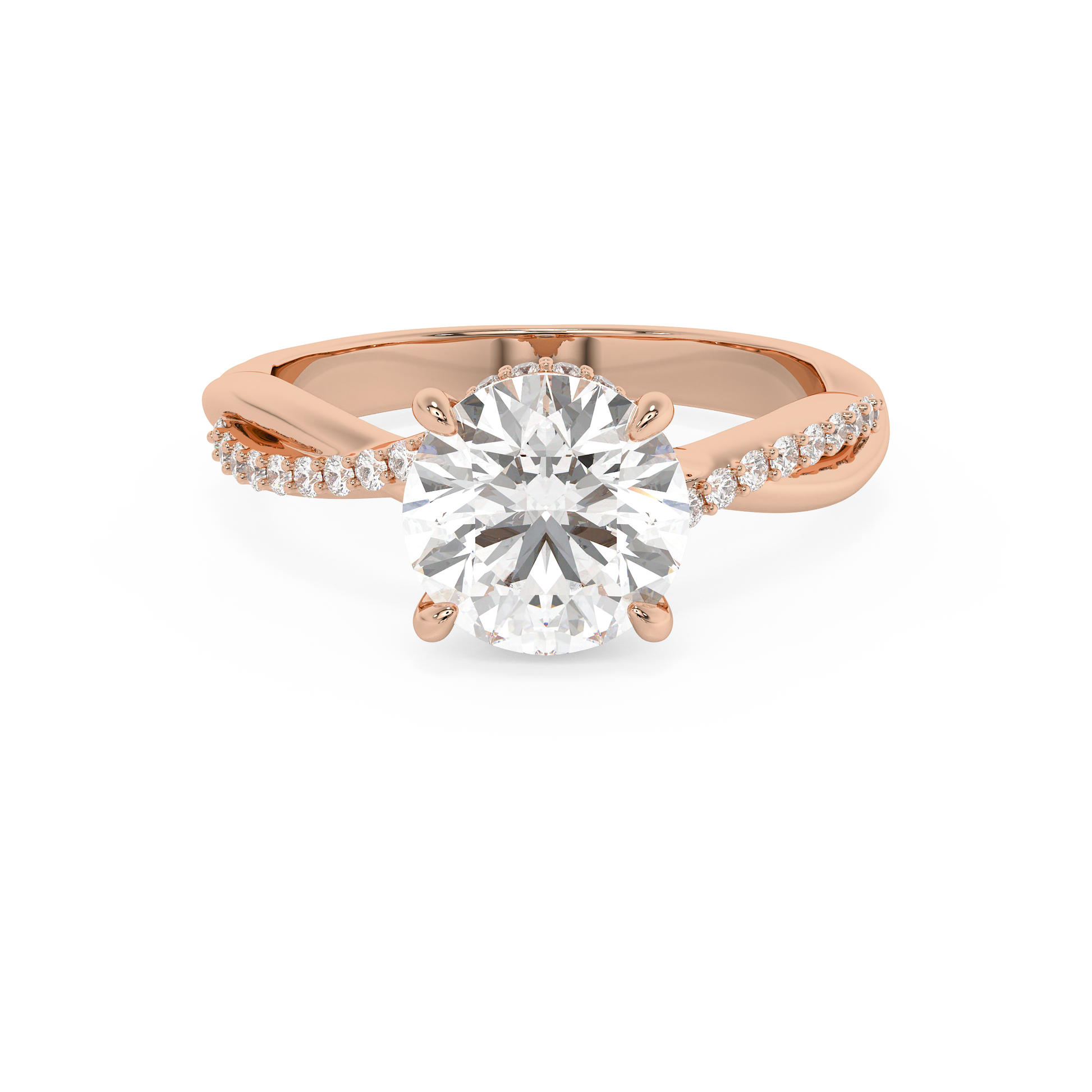 Emerald Solitaire Lab Grown Diamond Engagement Ring