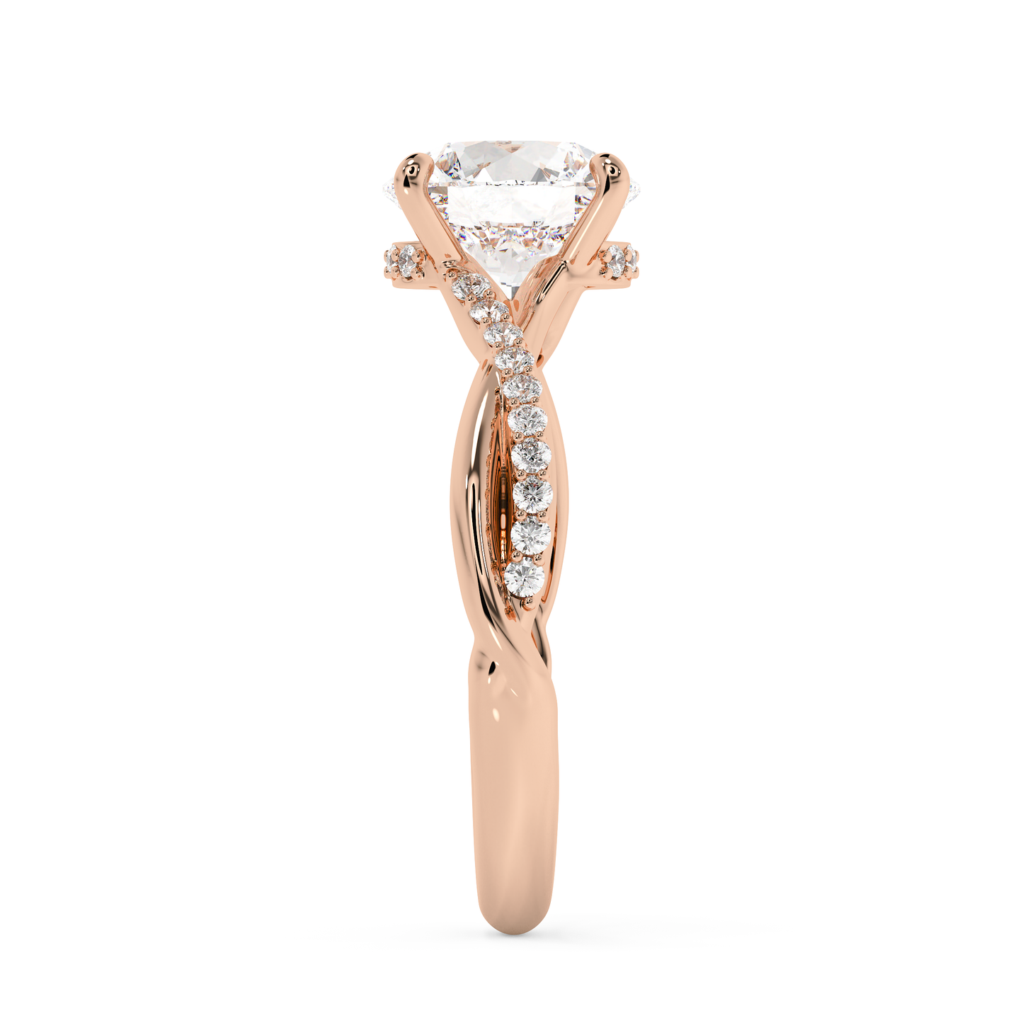 Emerald Solitaire Lab Grown Diamond Engagement Ring