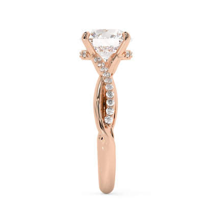 Emerald Solitaire Lab Grown Diamond Engagement Ring