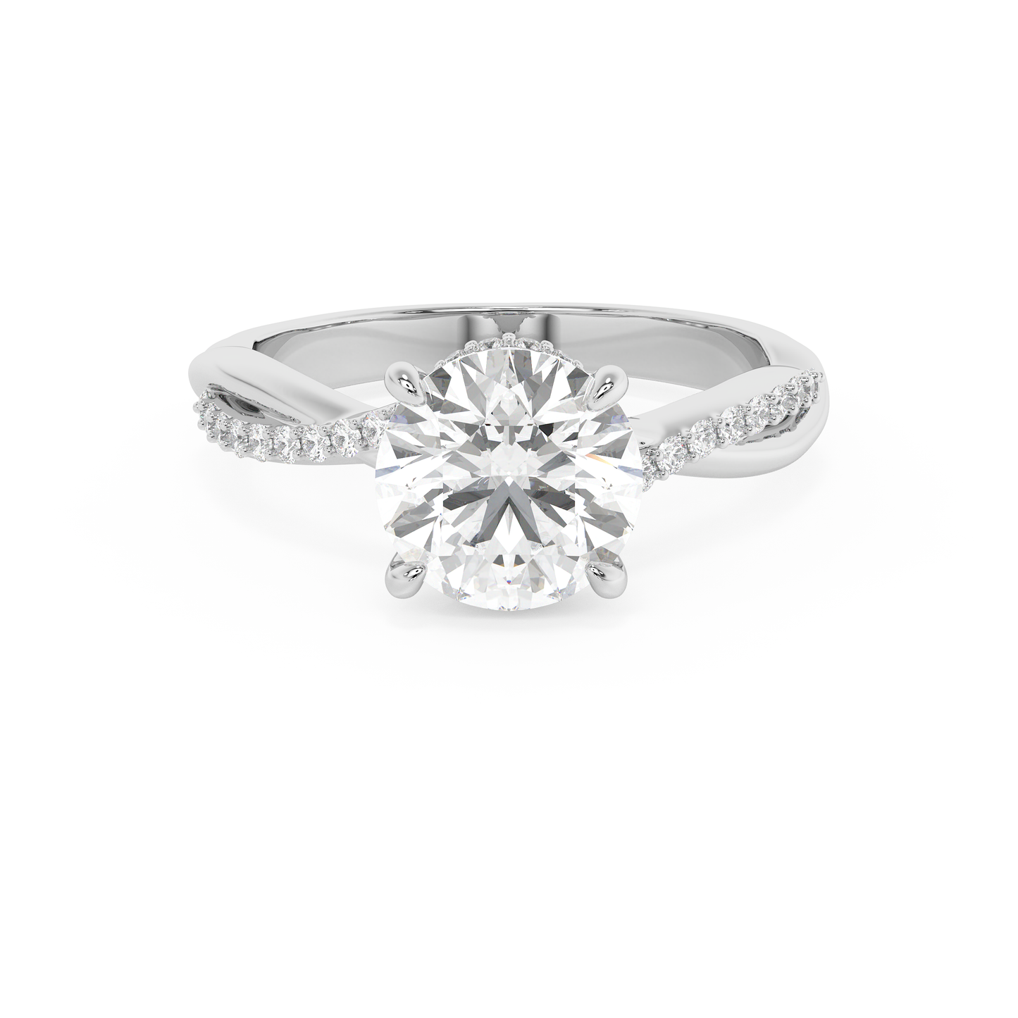 Emerald Solitaire Lab Grown Diamond Engagement Ring