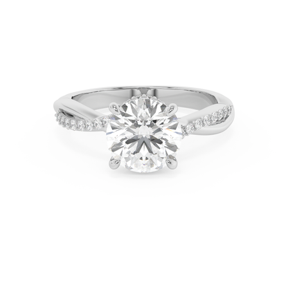 Emerald Solitaire Lab Grown Diamond Engagement Ring