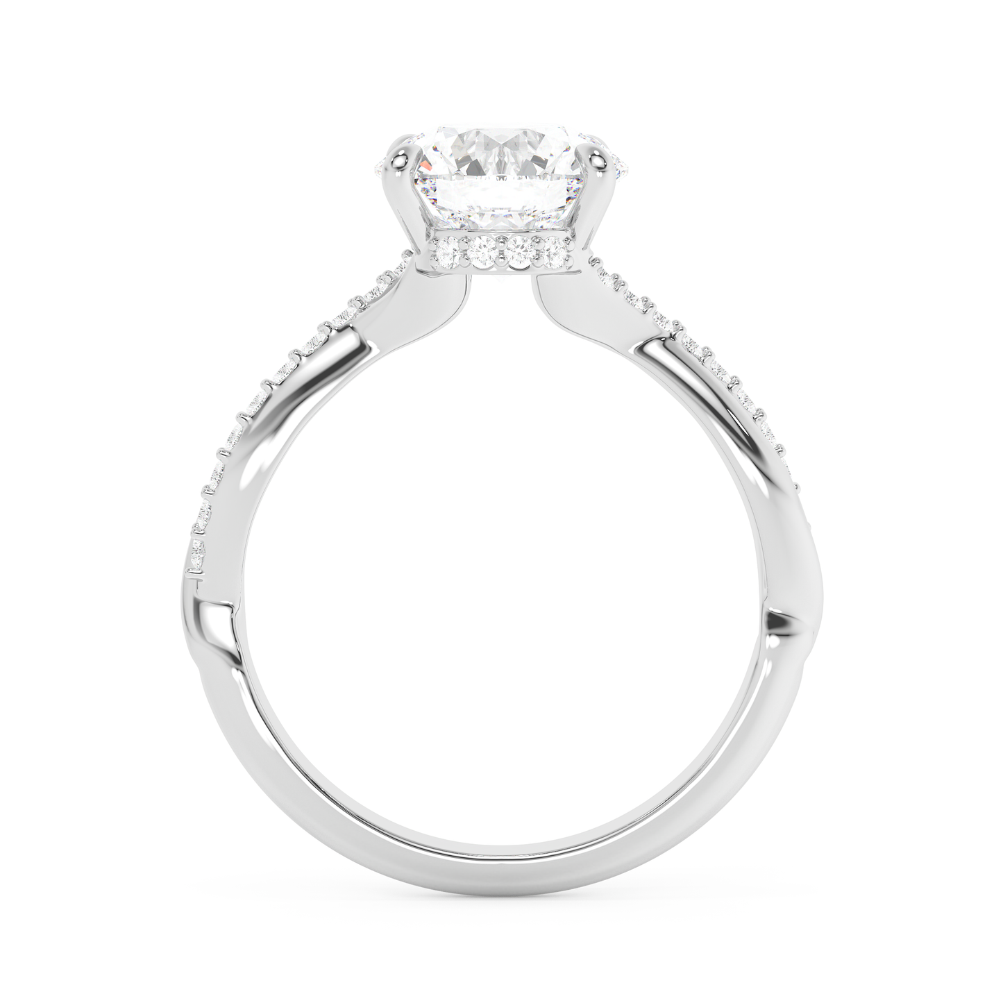 Emerald Solitaire Lab Grown Diamond Engagement Ring