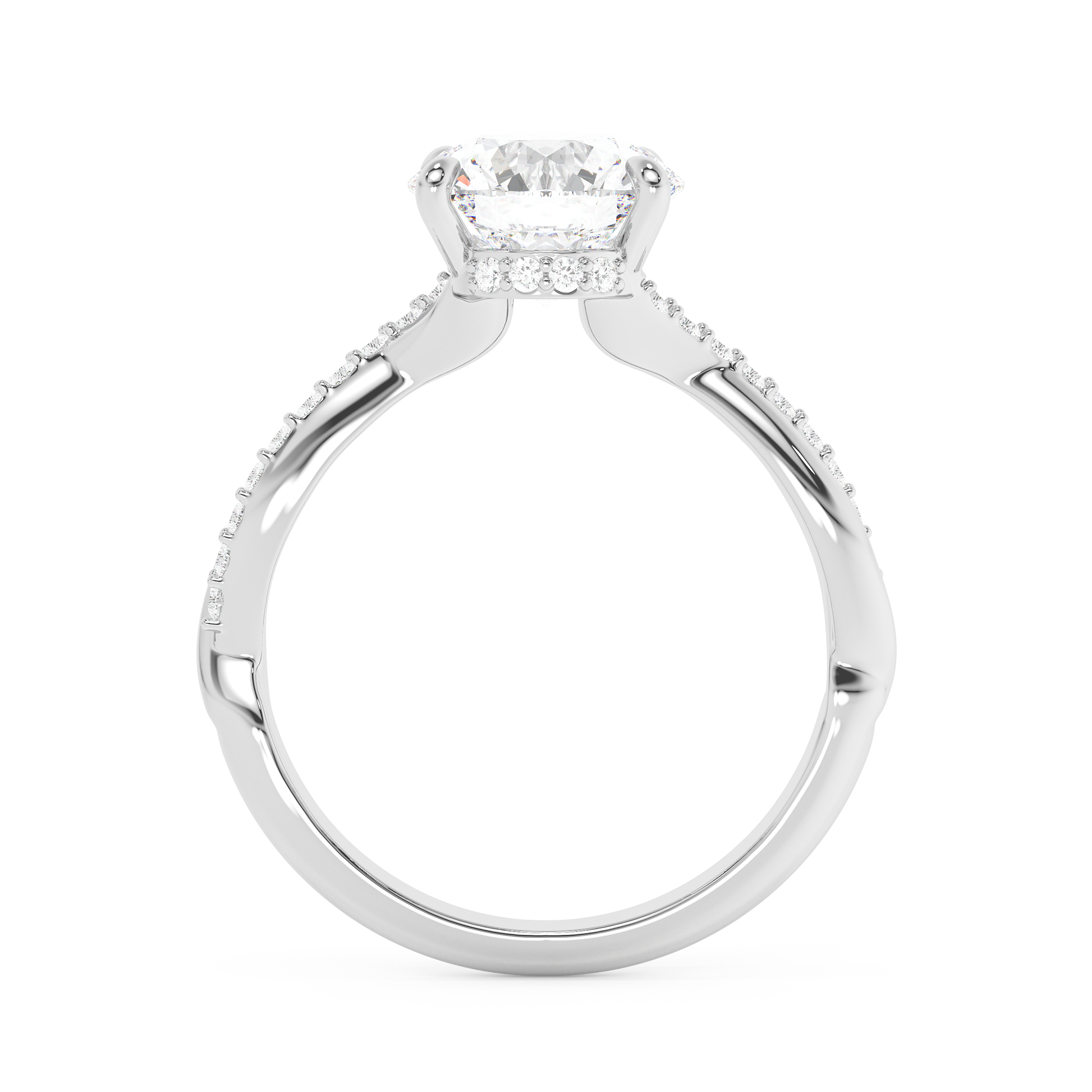 Emerald Solitaire Lab Grown Diamond Engagement Ring