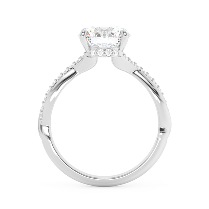 Emerald Solitaire Lab Grown Diamond Engagement Ring