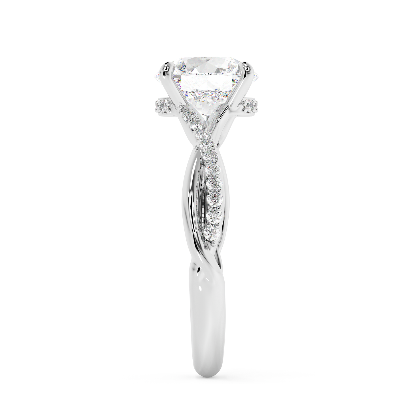Emerald Solitaire Lab Grown Diamond Engagement Ring