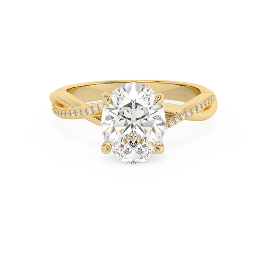 Emerald Solitaire Lab Grown Diamond Engagement Ring