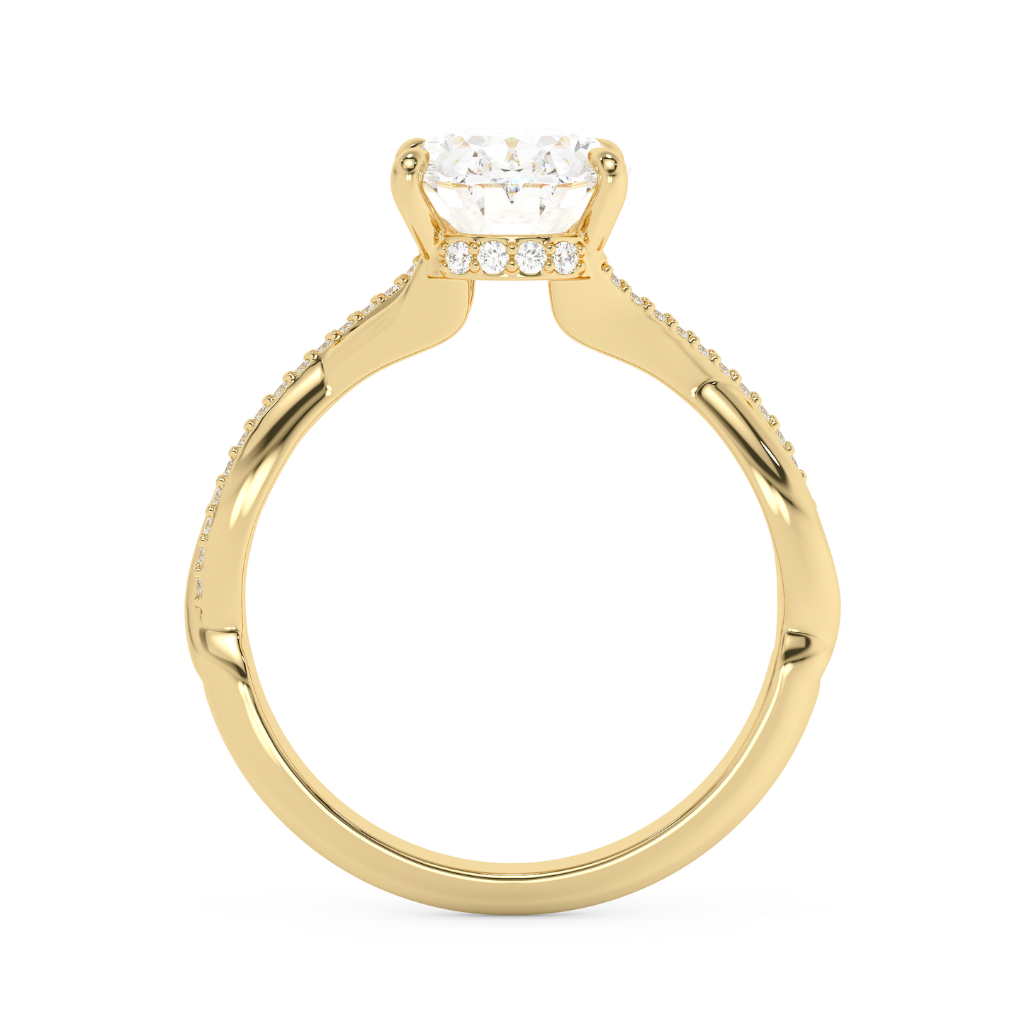 Emerald Solitaire Lab Grown Diamond Engagement Ring