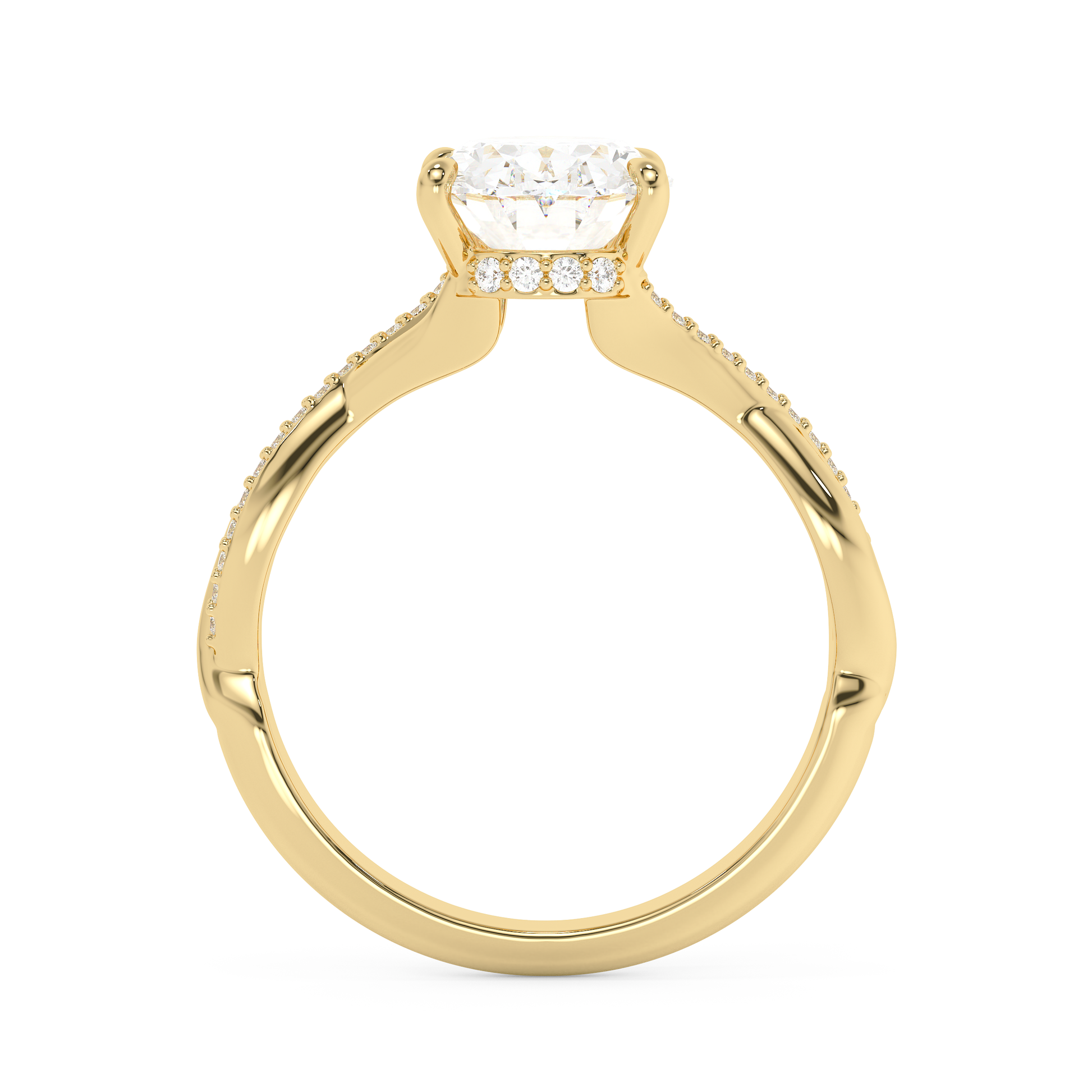 Emerald Solitaire Lab Grown Diamond Engagement Ring