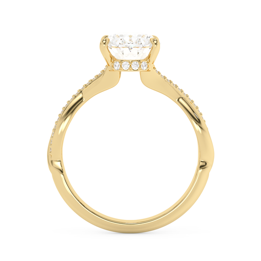 Emerald Solitaire Lab Grown Diamond Engagement Ring