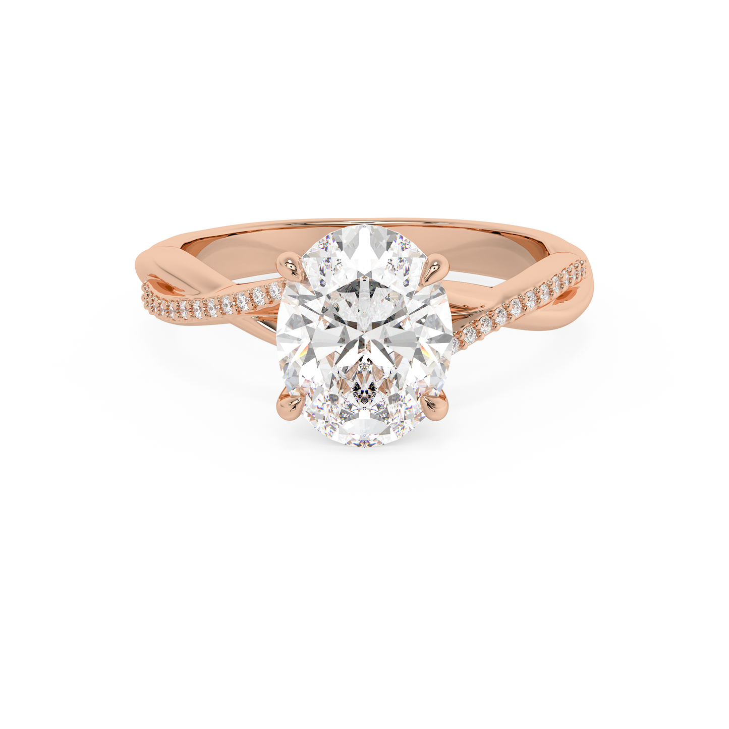 Emerald Solitaire Lab Grown Diamond Engagement Ring