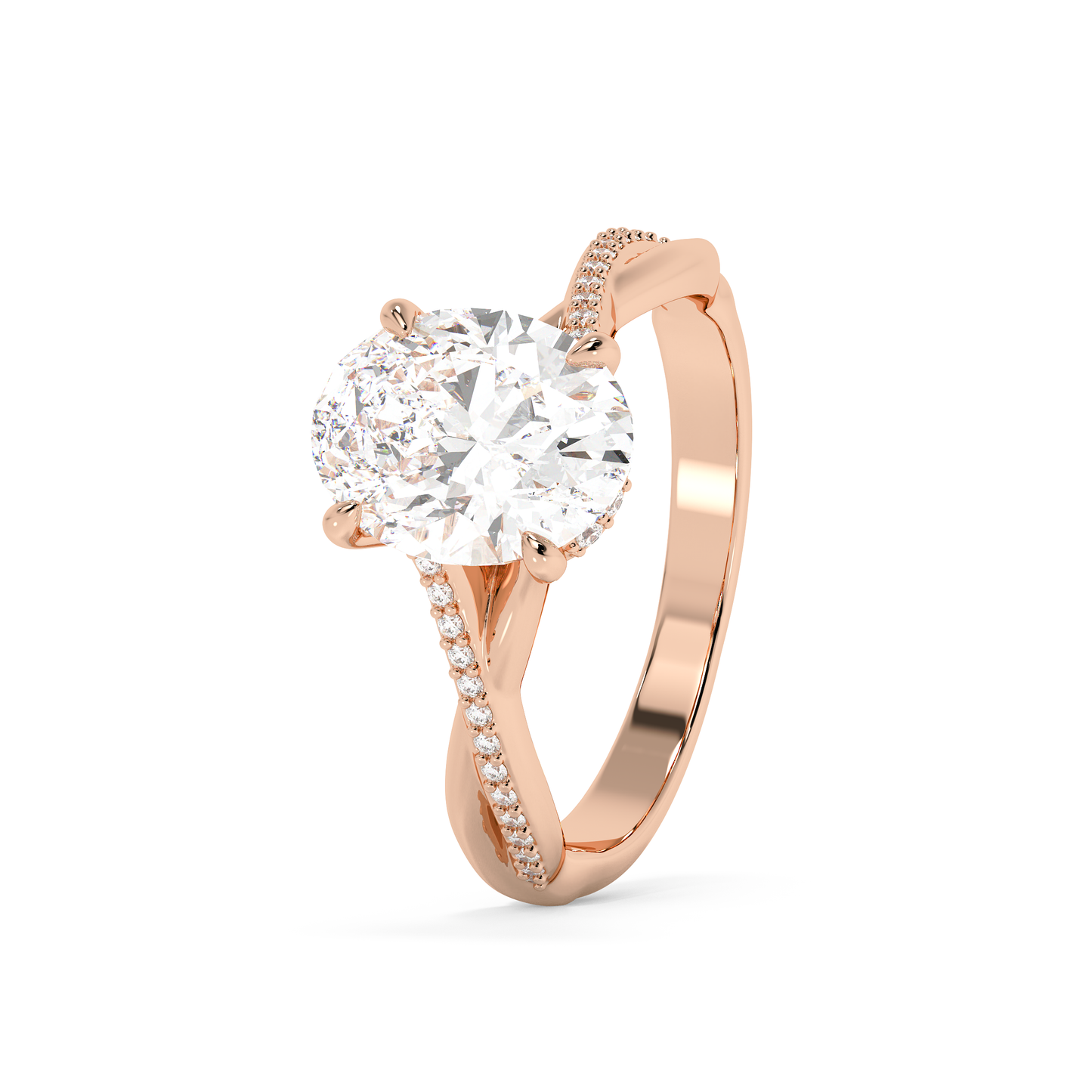 Emerald Solitaire Lab Grown Diamond Engagement Ring