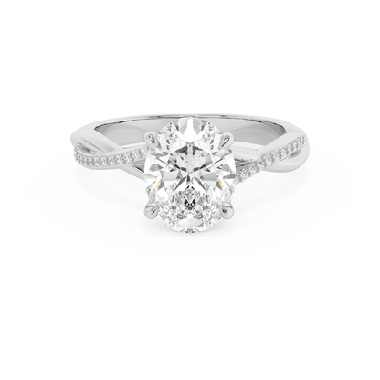 Emerald Solitaire Lab Grown Diamond Engagement Ring