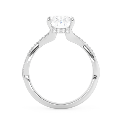 Emerald Solitaire Lab Grown Diamond Engagement Ring