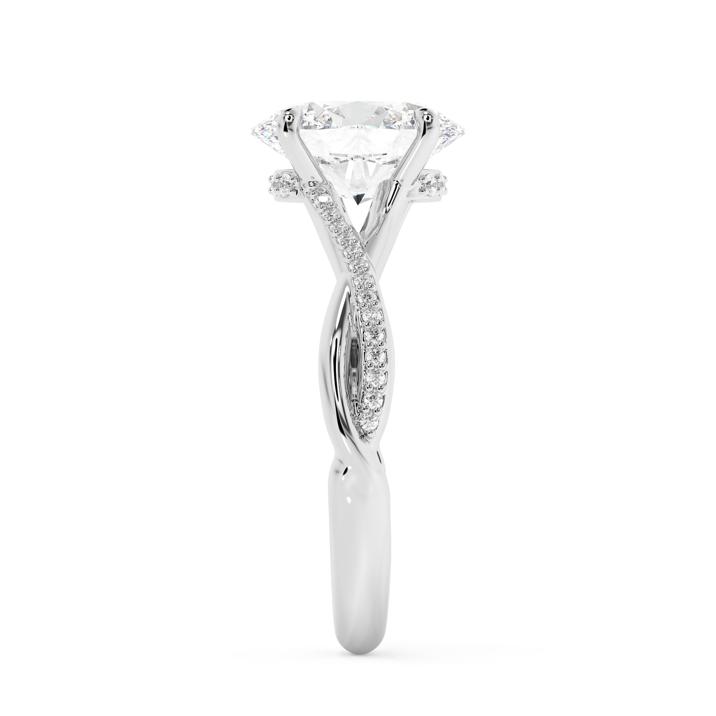 Emerald Solitaire Lab Grown Diamond Engagement Ring