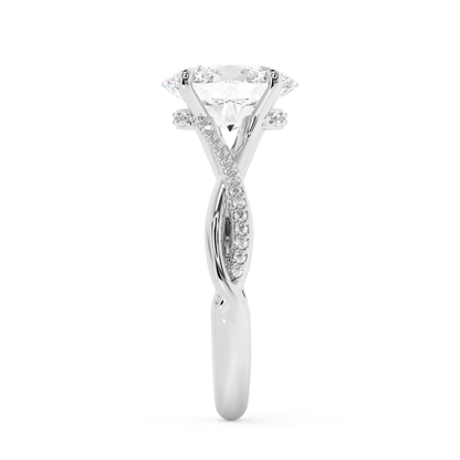 Emerald Solitaire Lab Grown Diamond Engagement Ring
