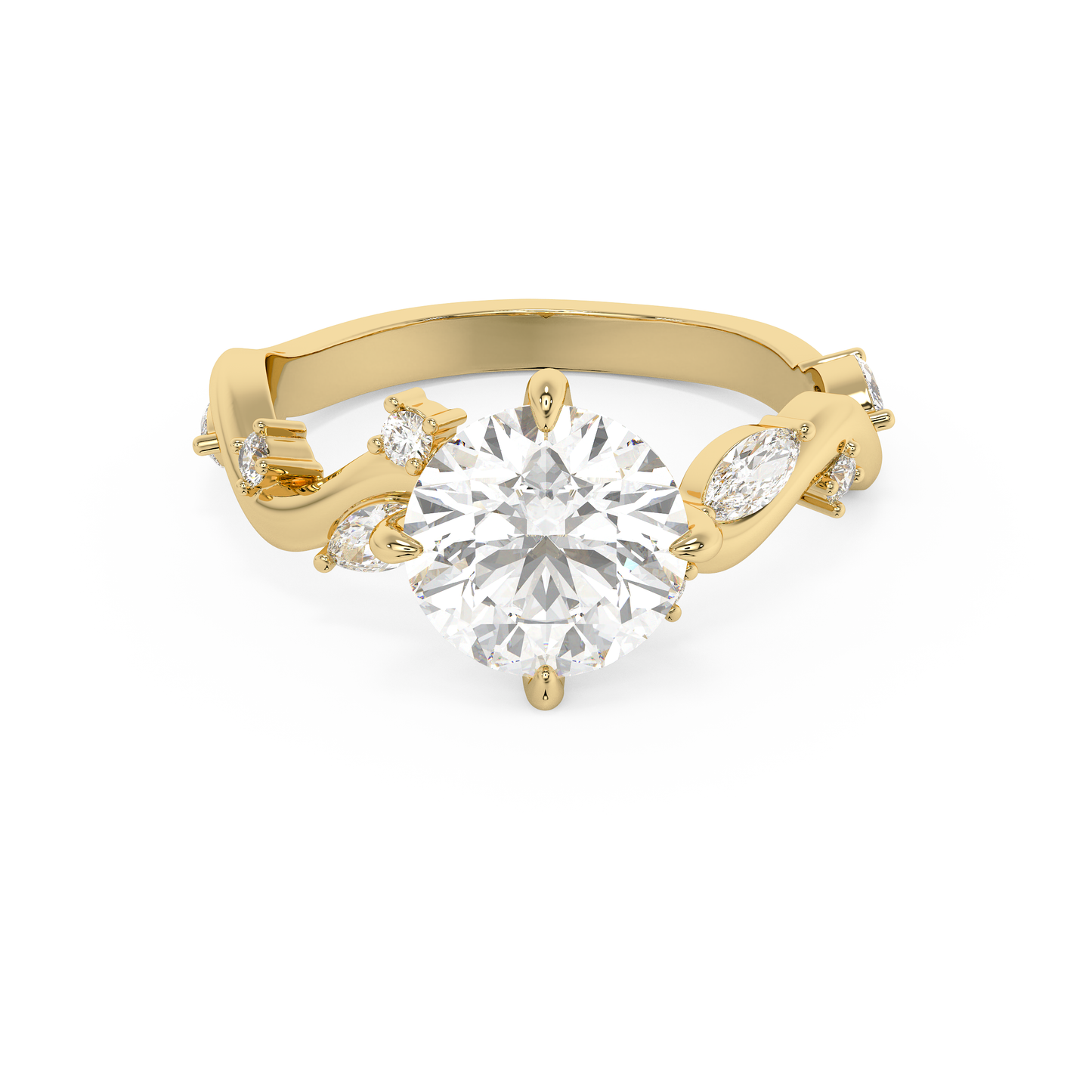 Emerald Solitaire Lab Grown Diamond Engagement Ring
