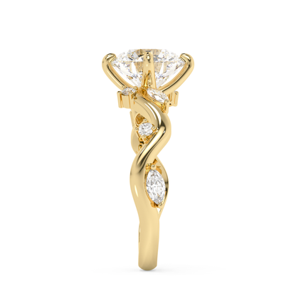 Emerald Solitaire Lab Grown Diamond Engagement Ring