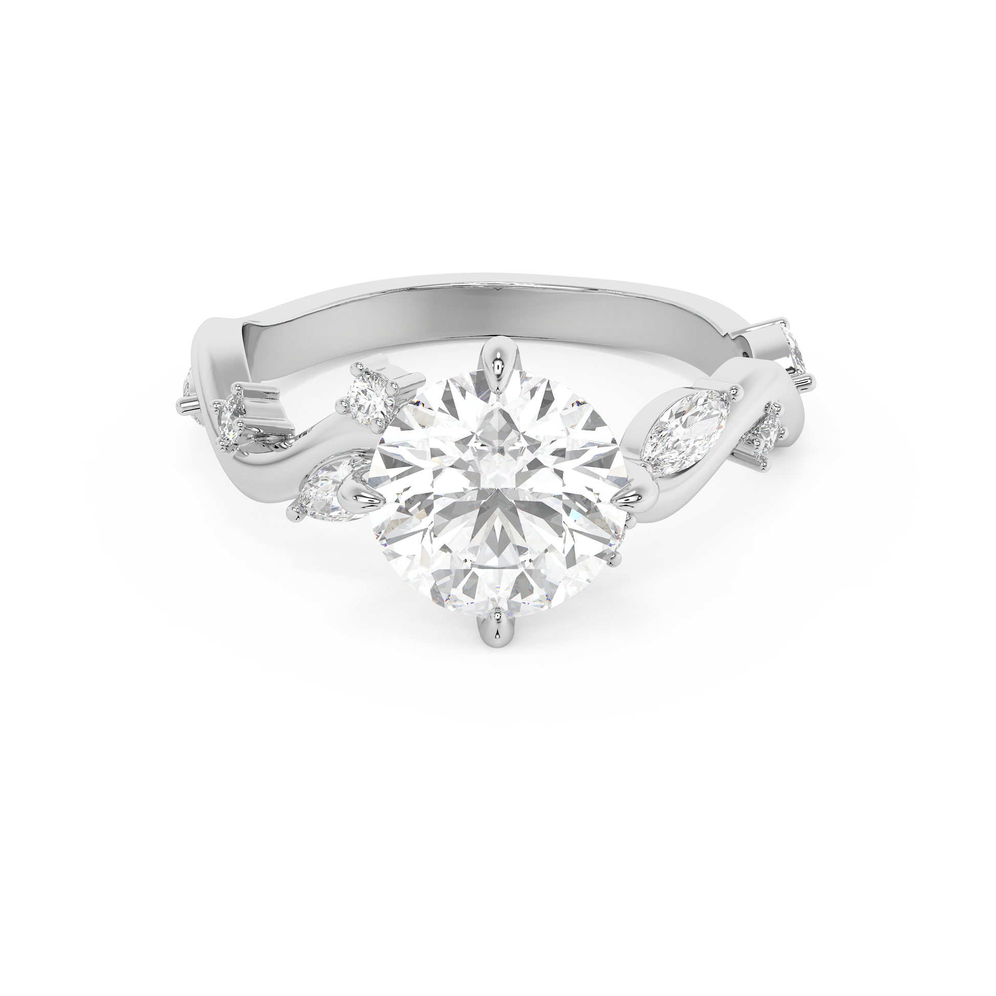 Emerald Solitaire Lab Grown Diamond Engagement Ring