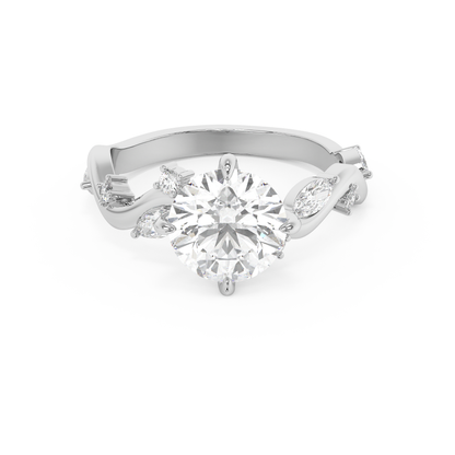 Emerald Solitaire Lab Grown Diamond Engagement Ring