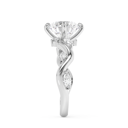 Emerald Solitaire Lab Grown Diamond Engagement Ring