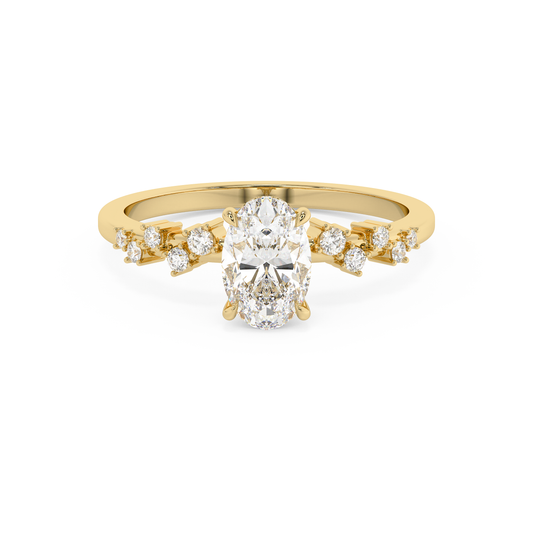 Emerald Solitaire Lab Grown Diamond Engagement Ring