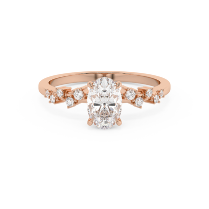 Emerald Solitaire Lab Grown Diamond Engagement Ring