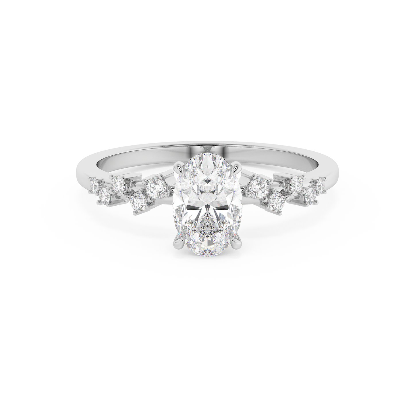 Emerald Solitaire Lab Grown Diamond Engagement Ring