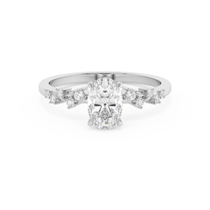 Emerald Solitaire Lab Grown Diamond Engagement Ring