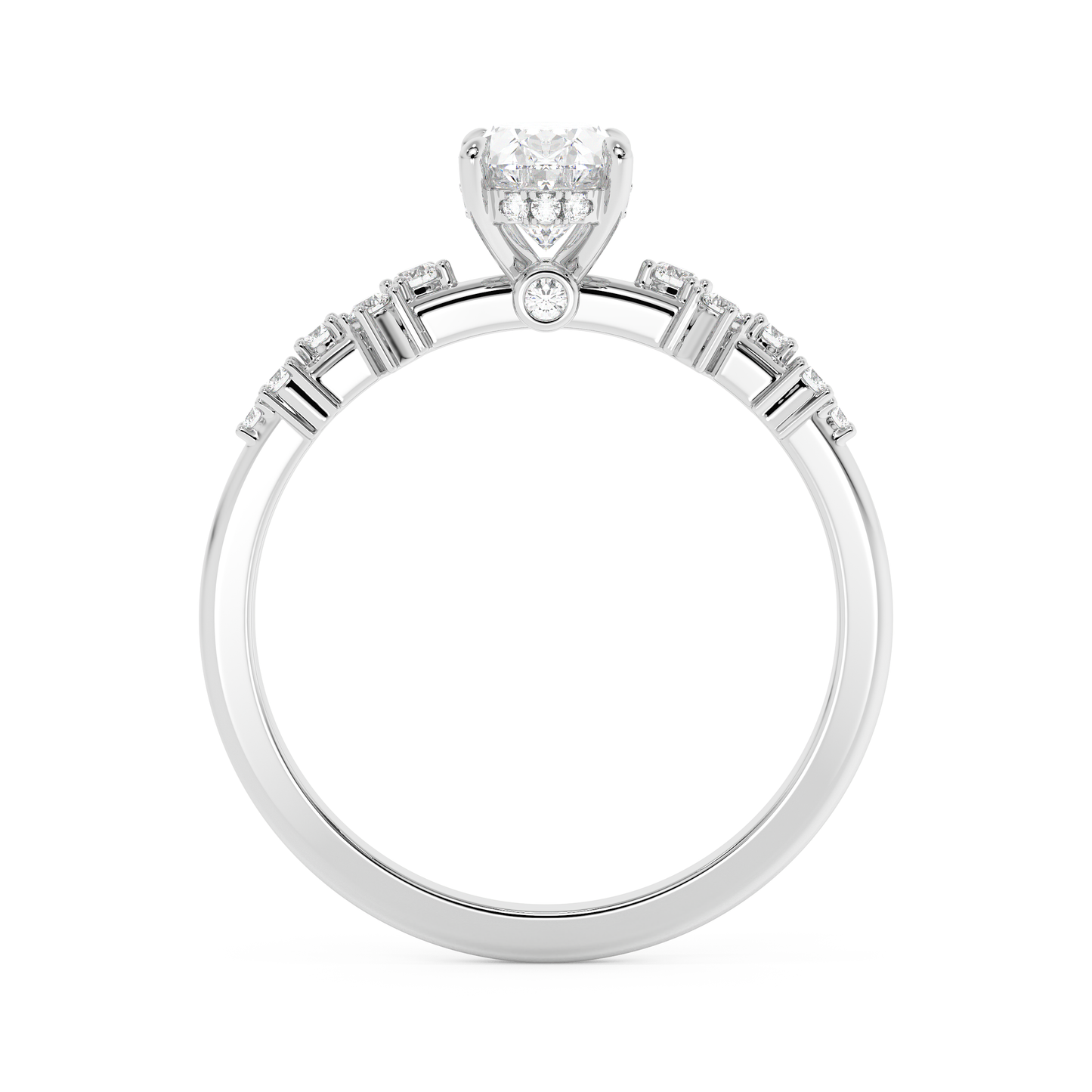 Emerald Solitaire Lab Grown Diamond Engagement Ring