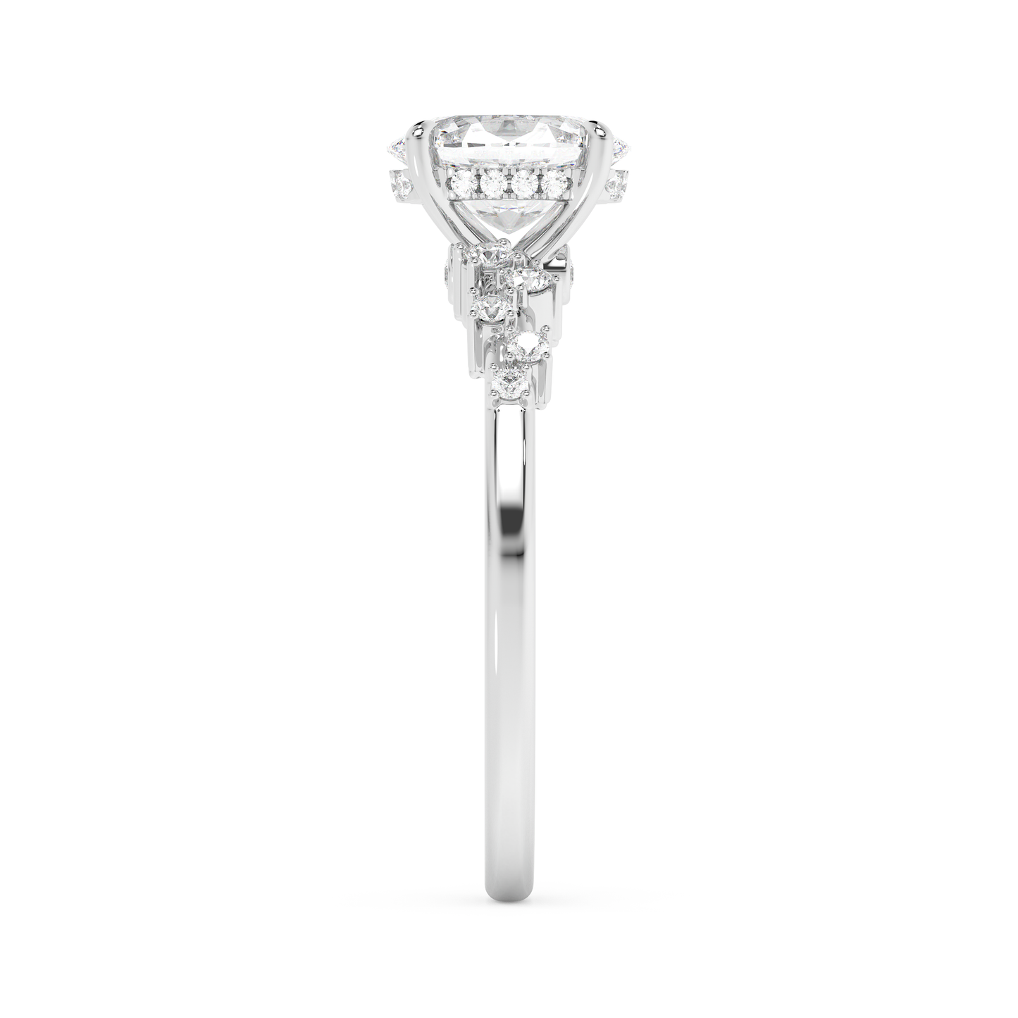 Emerald Solitaire Lab Grown Diamond Engagement Ring